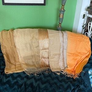 Elegant Gold and Orange Scarves